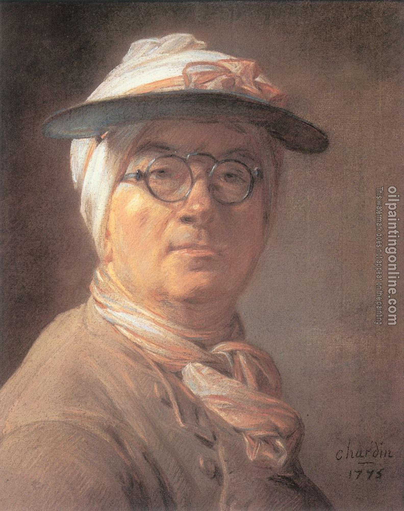 Chardin, Jean Baptiste Simeon - Self-Portrait with an Eye-Shade